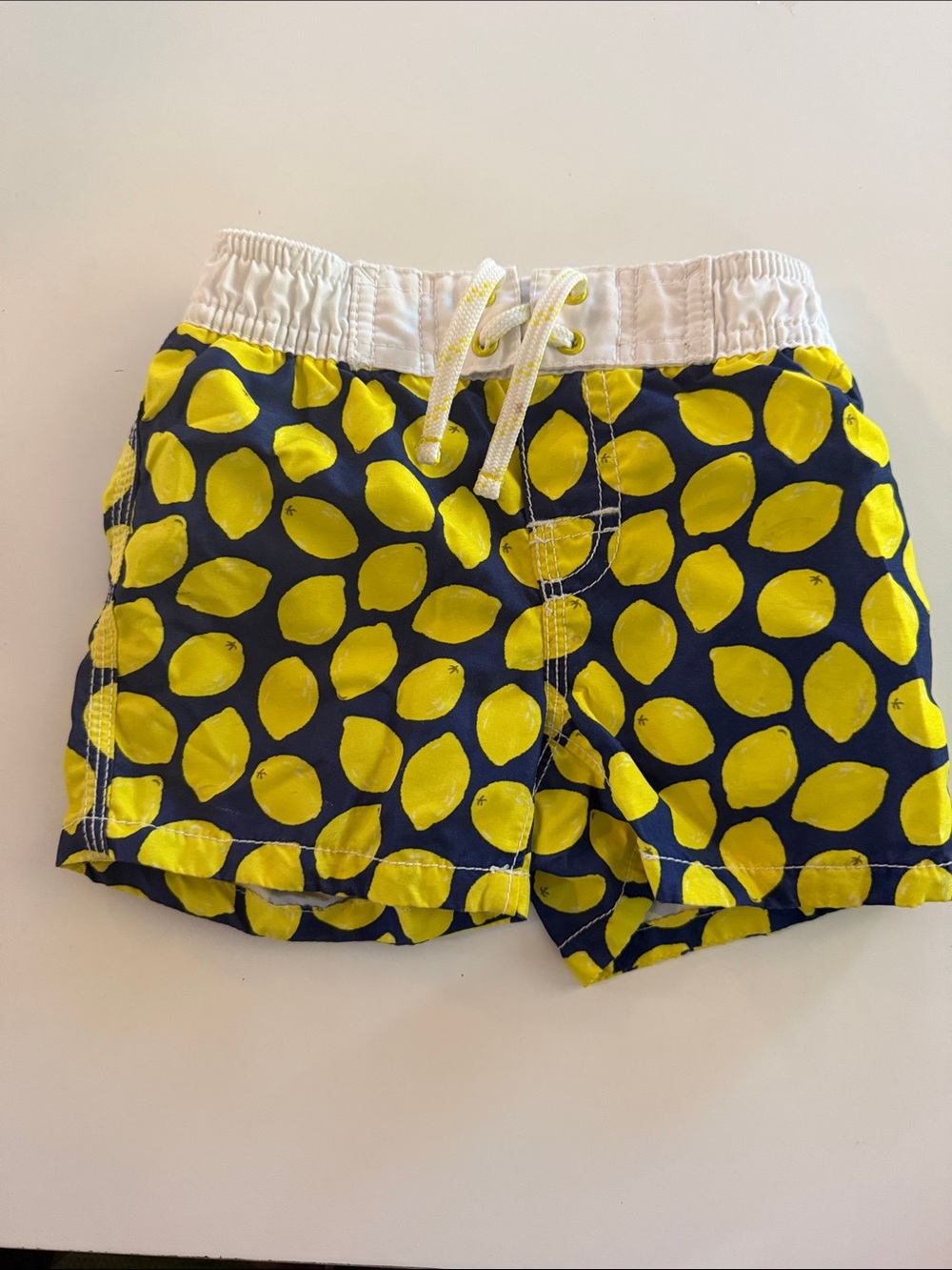 GAP Kids Lemon Print Swim Shorts - Navy & Yellow